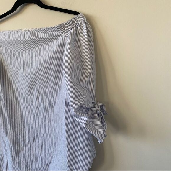 Aritiza “Babaton” Malika  Stripe Off Shoulder Top - Picture 6 of 9